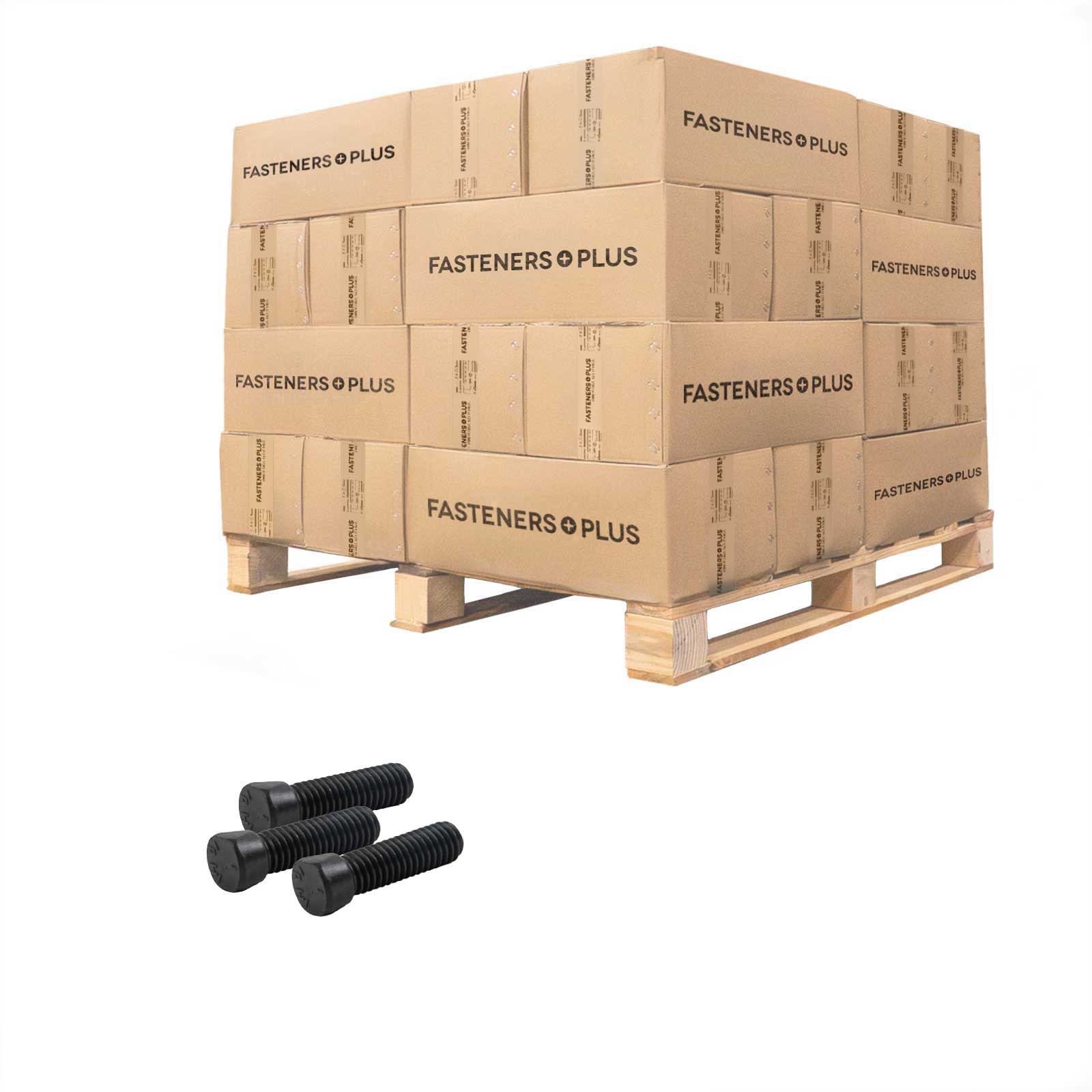 Conquest 3/8" x 1-1/2" Plow Bolt, Clip Head - Grade 5, Plain | Qty. 16,200 (Pallet)
