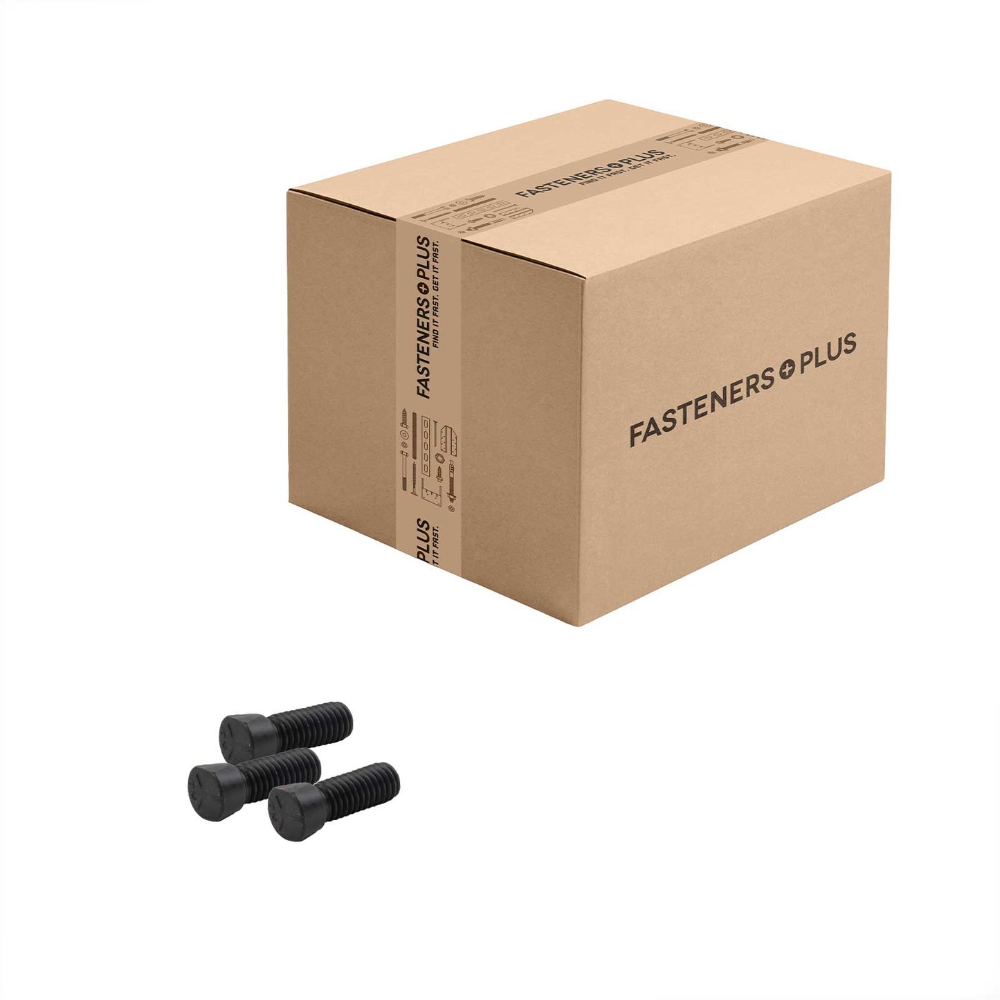 Conquest 3/8" x 1-1/4" Plow Bolt, Clip Head - Grade 5, Plain | Qty. 500 (Carton)
