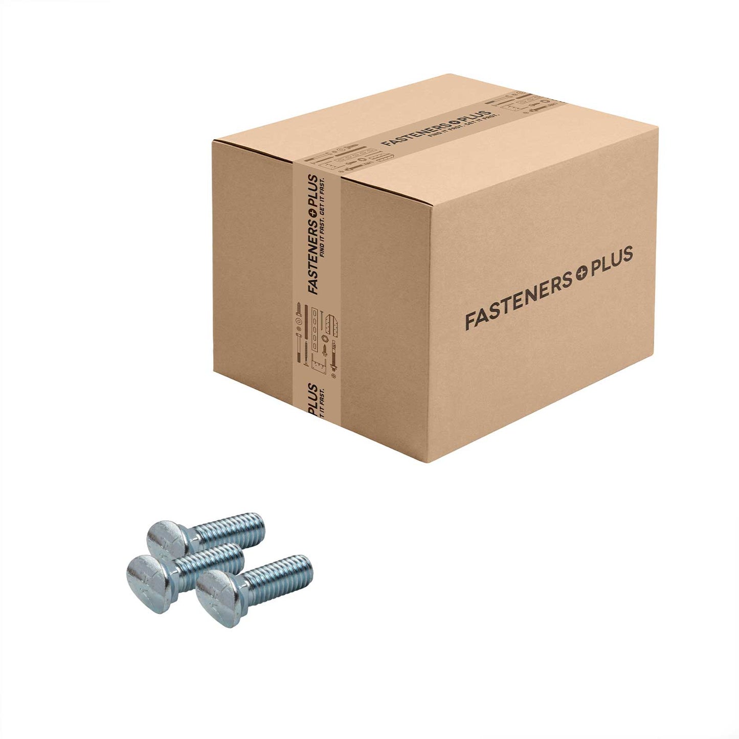 Conquest 3/8" x 1-1/4" Plow Bolt, Elliptical Head - Grade 5, Zinc CR+3 | Qty. 650 (Carton)