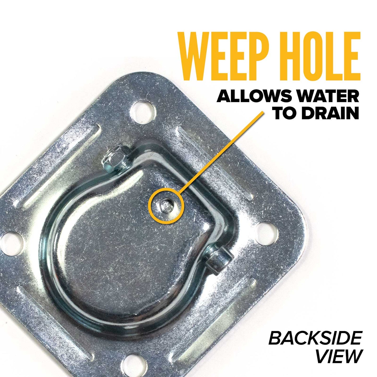 Bolt-On Recessed D-Ring - Galvanized - 5,000 lbs. BS | 4-Pack