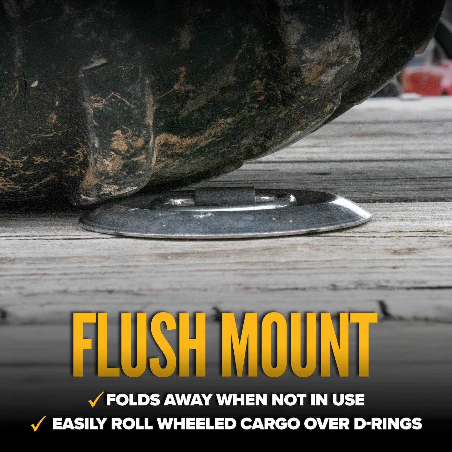 Bolt-On Flush-Mount D-Ring - 316 Stainless - 800 lbs. BS | 4-Pack