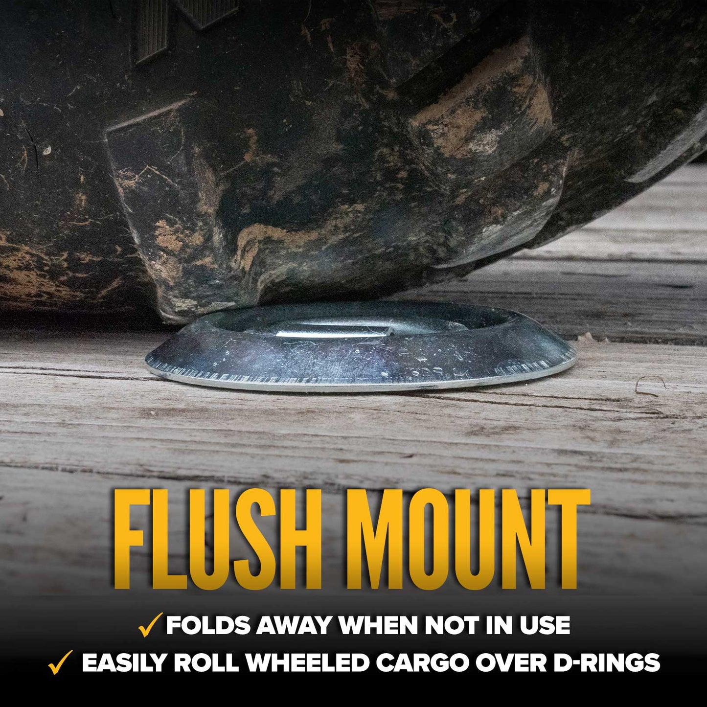 Bolt-On Flush-Mount D-Ring - Galvanized - 1,200 lbs. BS | 4-Pack