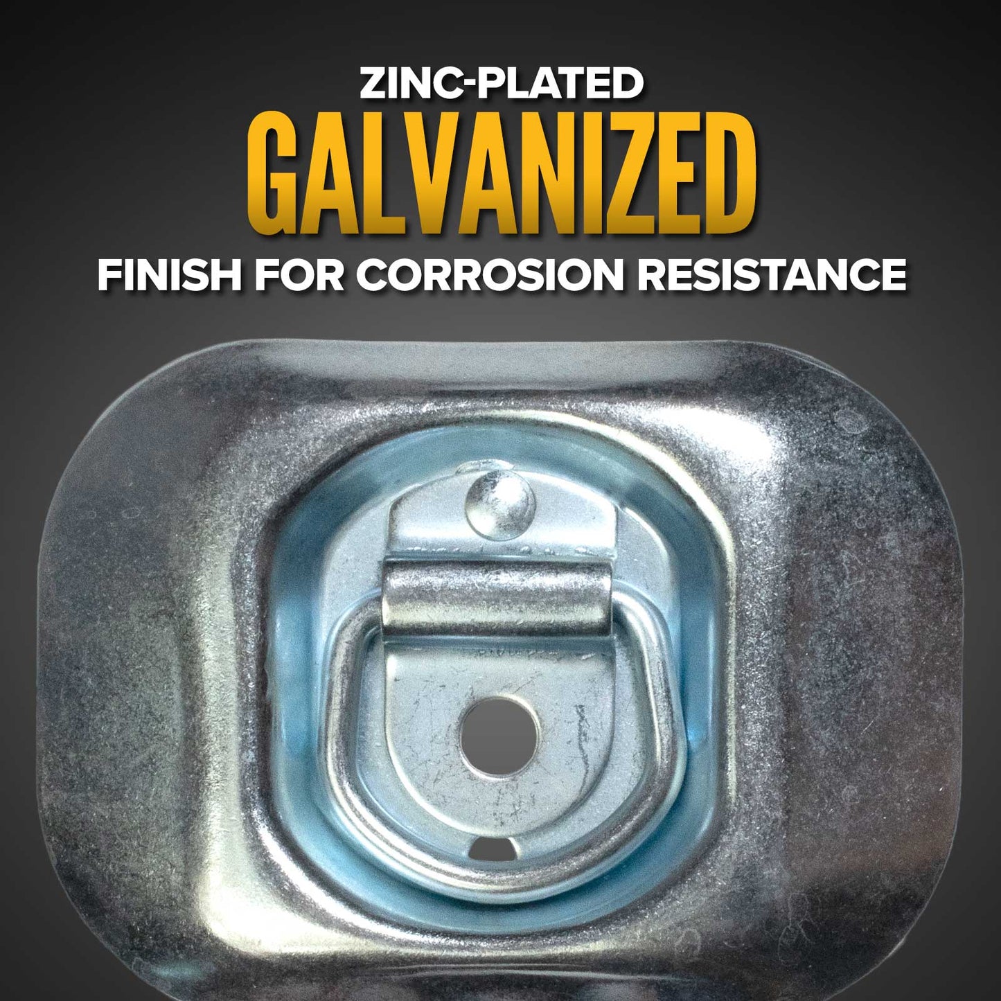 Bolt-On Flush-Mount D-Ring - Galvanized - 2,500 lbs. BS | 4-Pack