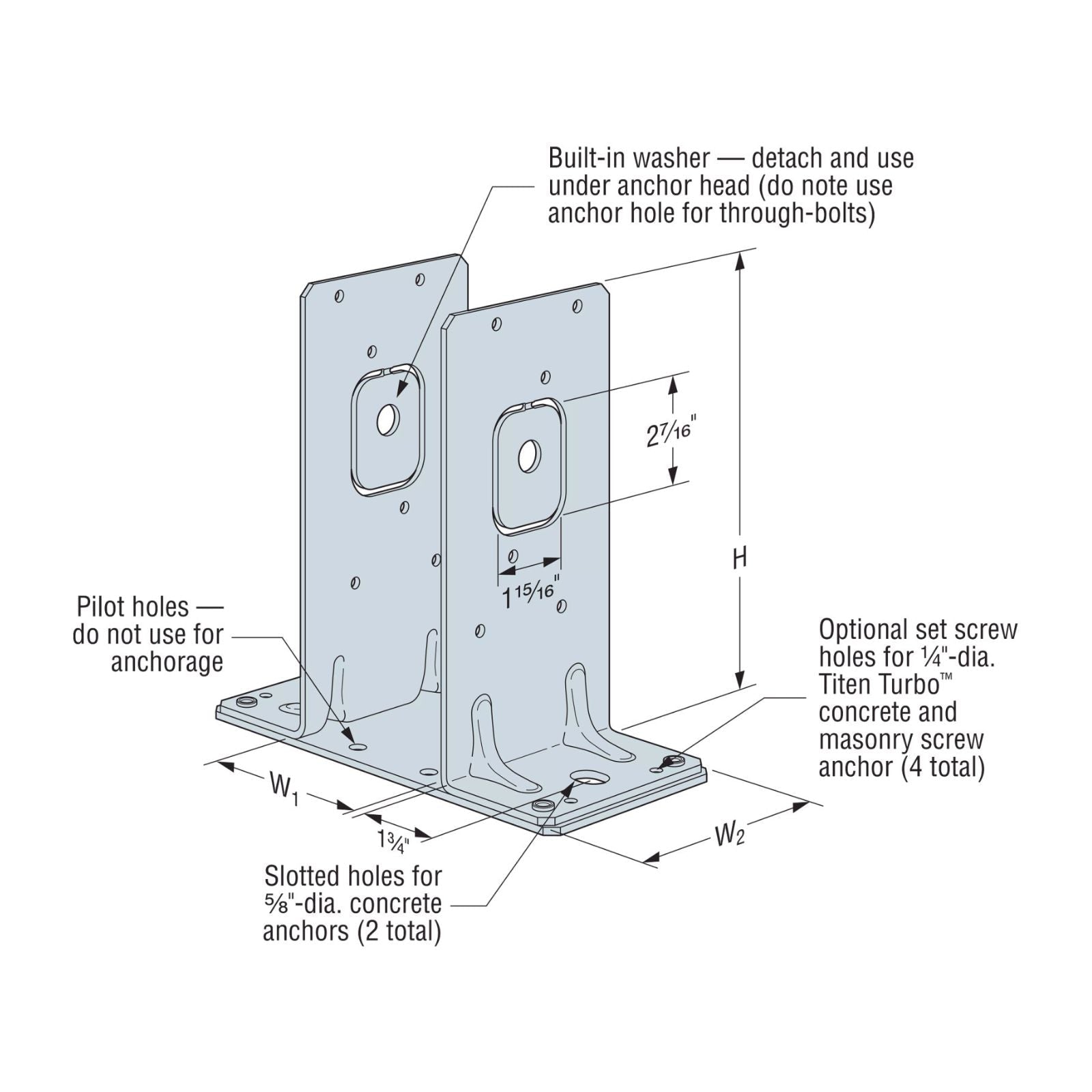 Simpson Strong-Tie PFCB Post Frame Column Base Bracket