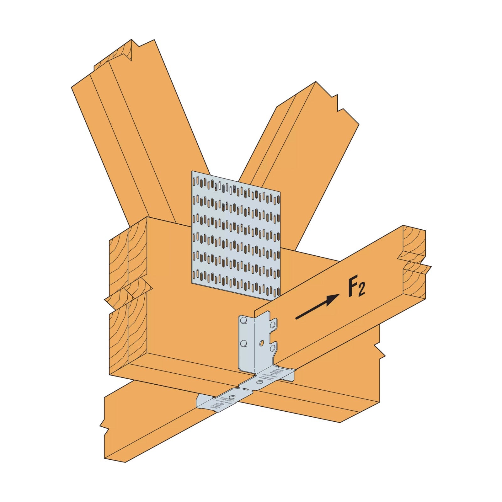 Simpson Strong-Tie PFUDS24 2-Ply post frame under saddle hanger installation