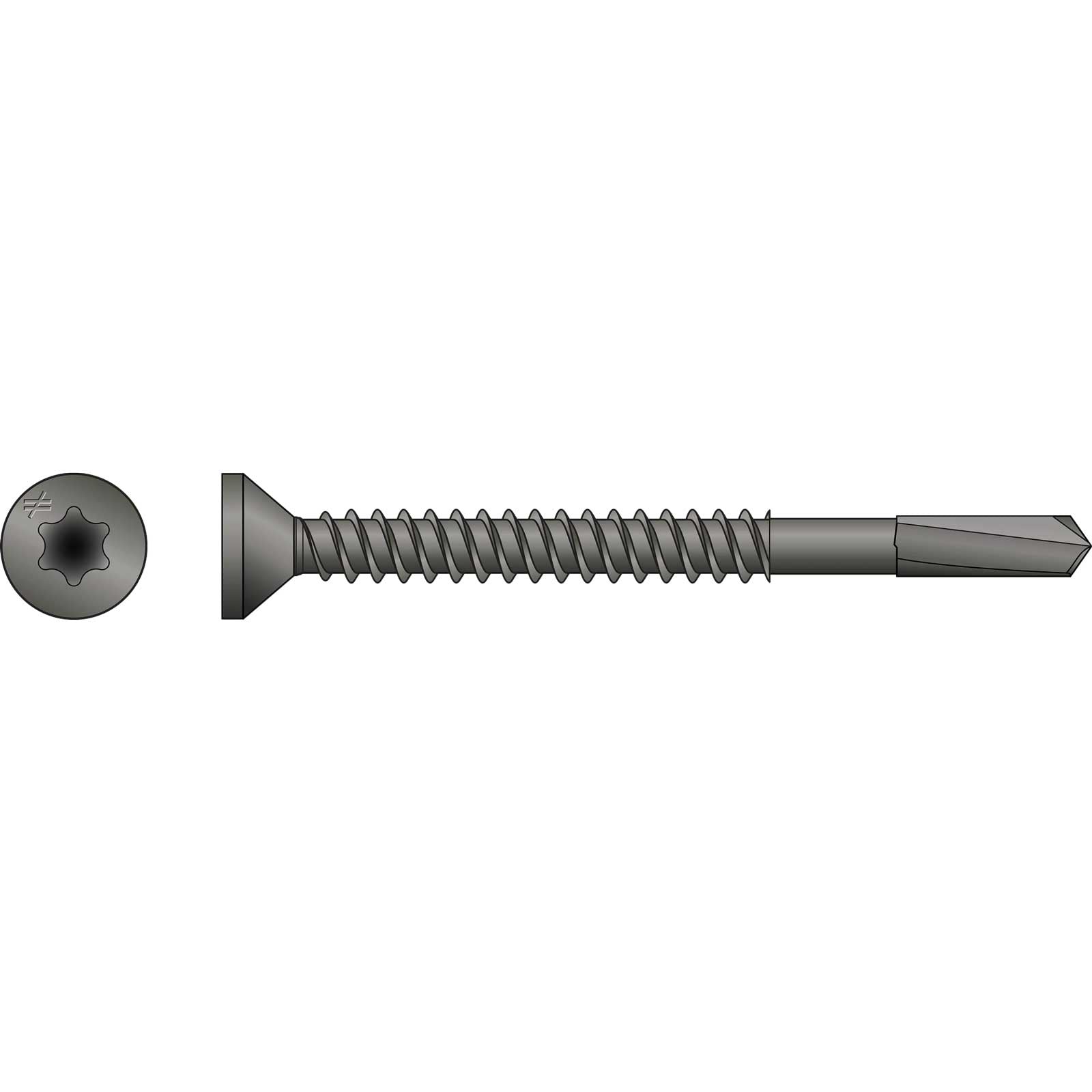 Metal screw on a white background