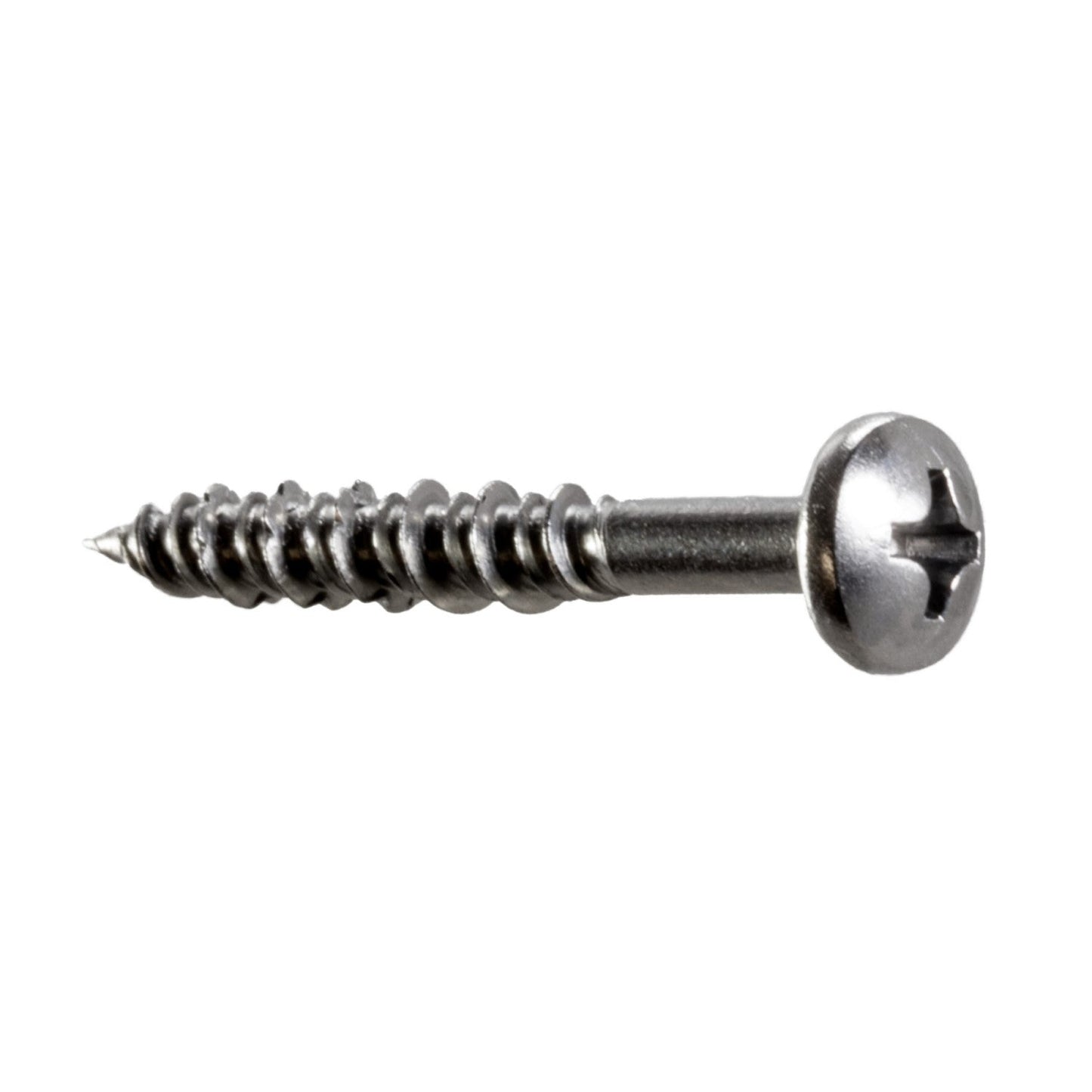 Pan Head Marine Screw with Teeth - 316 Stainless Steel - T08J125PXC shown