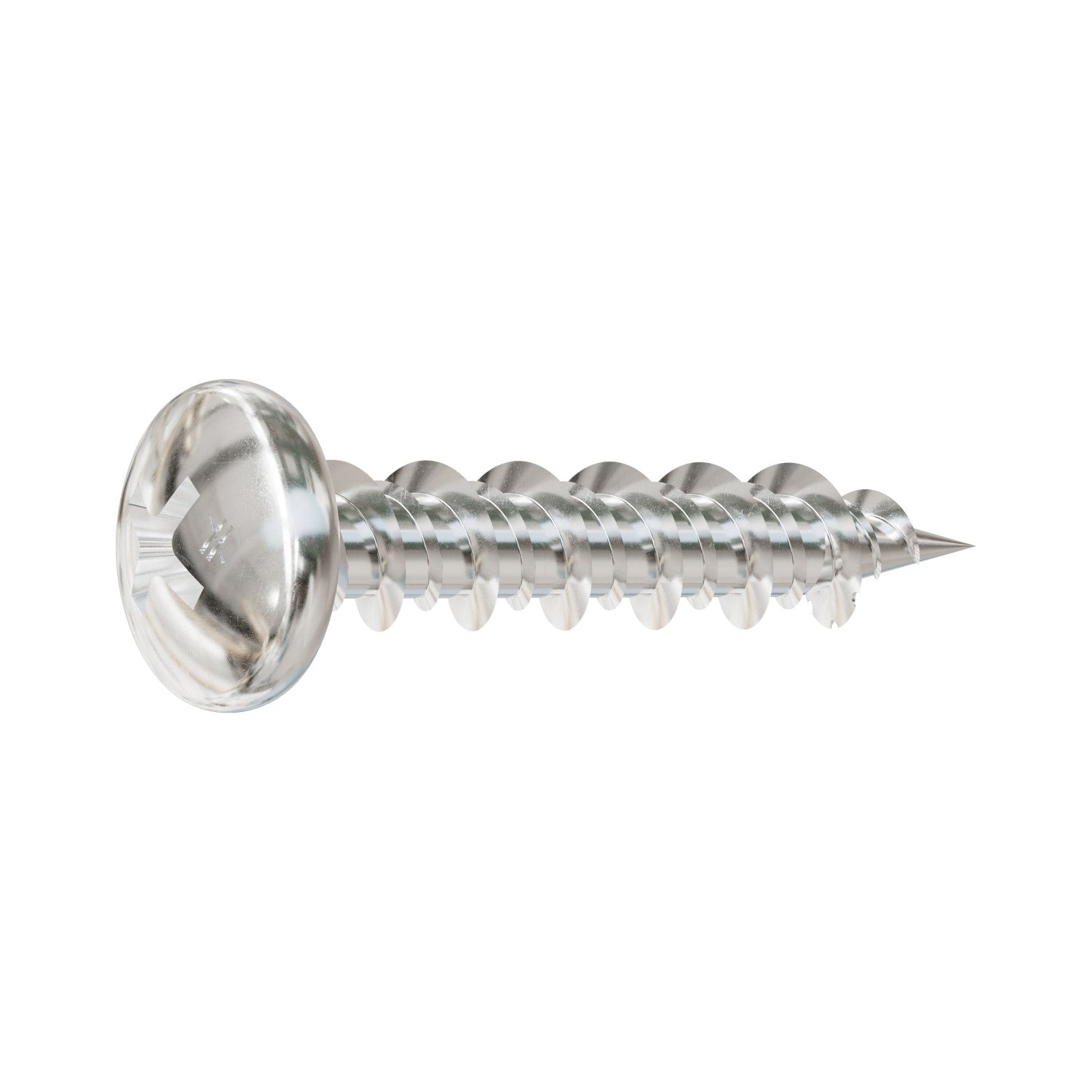 Pan Head Marine Screw with Teeth - 316 Stainless Steel - T10J100PXM shown