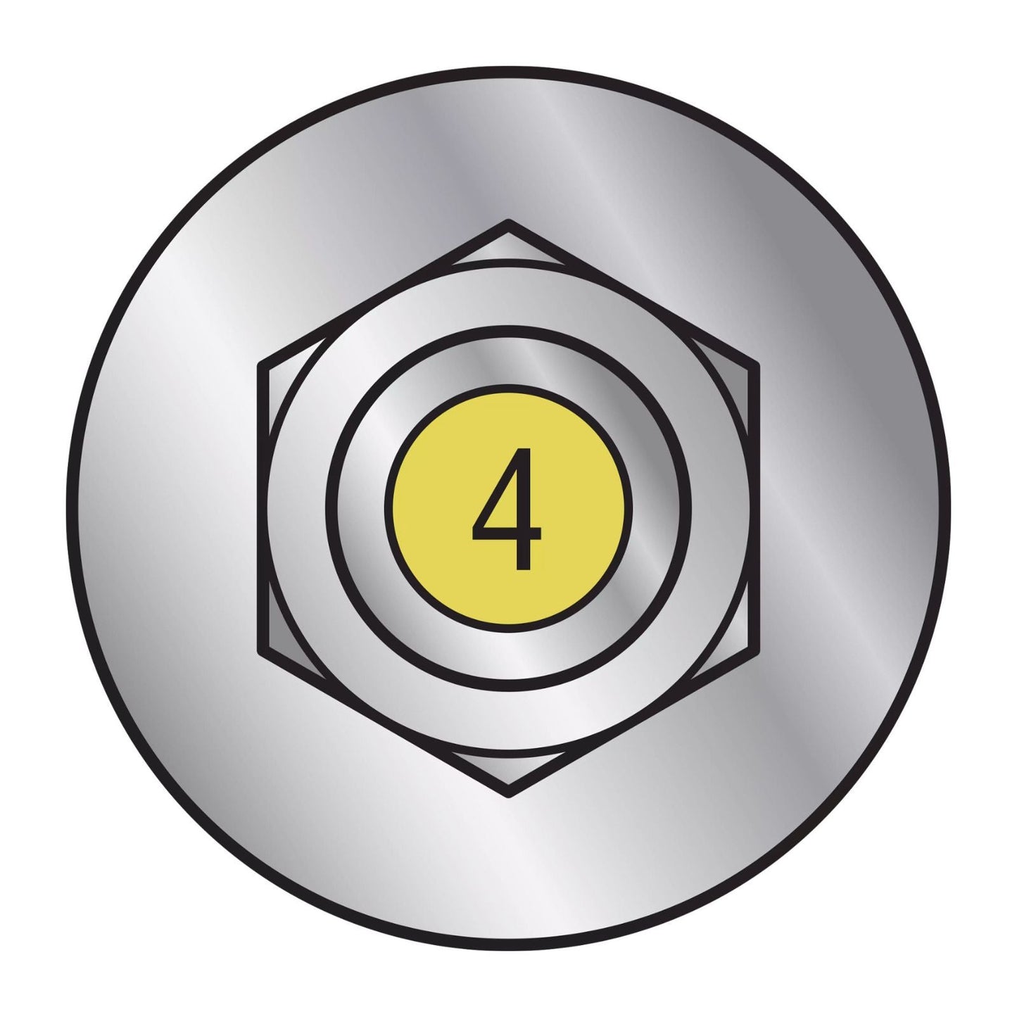Illustration of the yellow painted head on the Simpson Strong-Tie 3/8" x 4" RFB Grade 55 Zinc Plated Retrofit Foundation Anchor Bolt