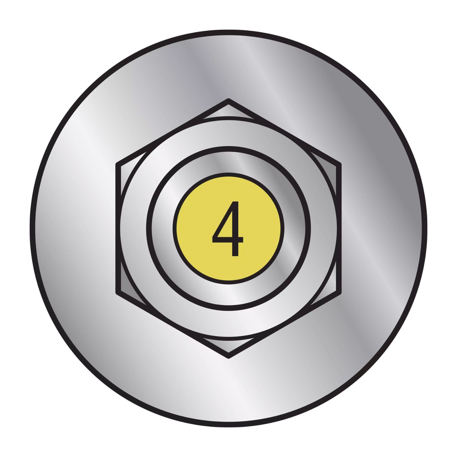 Illustration of the yellow painted head on the Simpson Strong-Tie 3/8" x 4" RFB Grade 55 Zinc Plated Retrofit Foundation Anchor Bolt