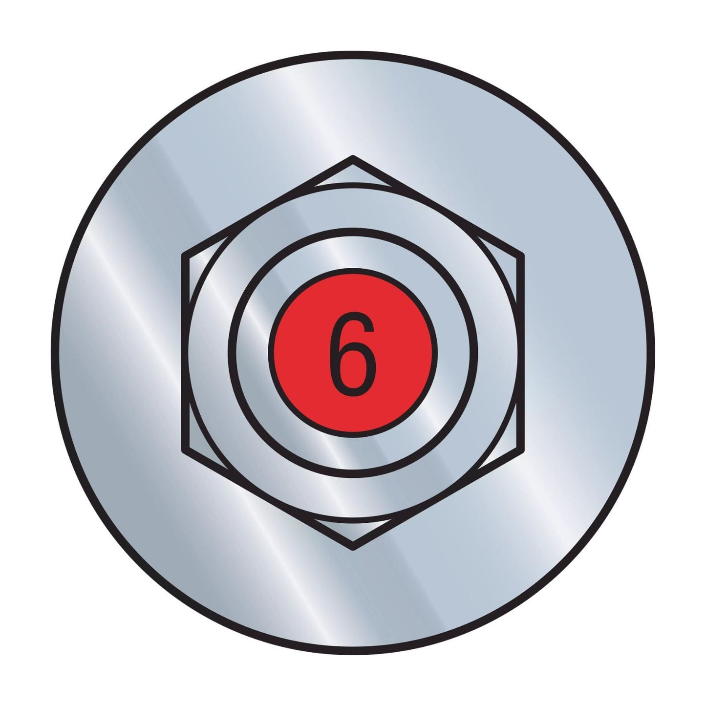 Illustration of a red painted head on the Simpson Strong-Tie 3/8" x 6" RFB Grade 105 Retrofit Foundation Anchor Bolt - Hot Dip Galvanized
