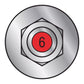 Illustration of red painted head on the Simpson Strong-Tie 3/8" x 6" RFB Grade 105 Retrofit Foundation Anchor Bolt - Zinc Plated