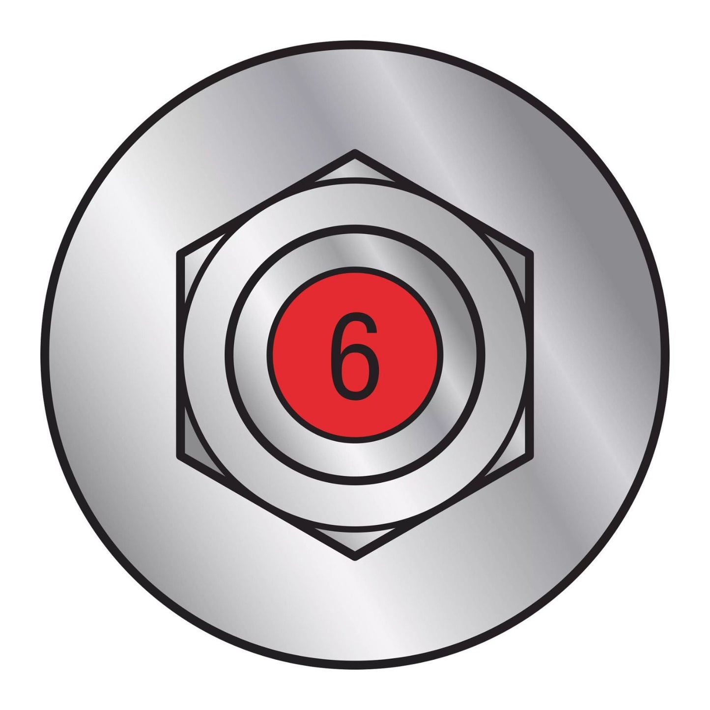 Illustration of red painted head on the Simpson Strong-Tie 3/8" x 6" RFB Grade 105 Retrofit Foundation Anchor Bolt - Zinc Plated
