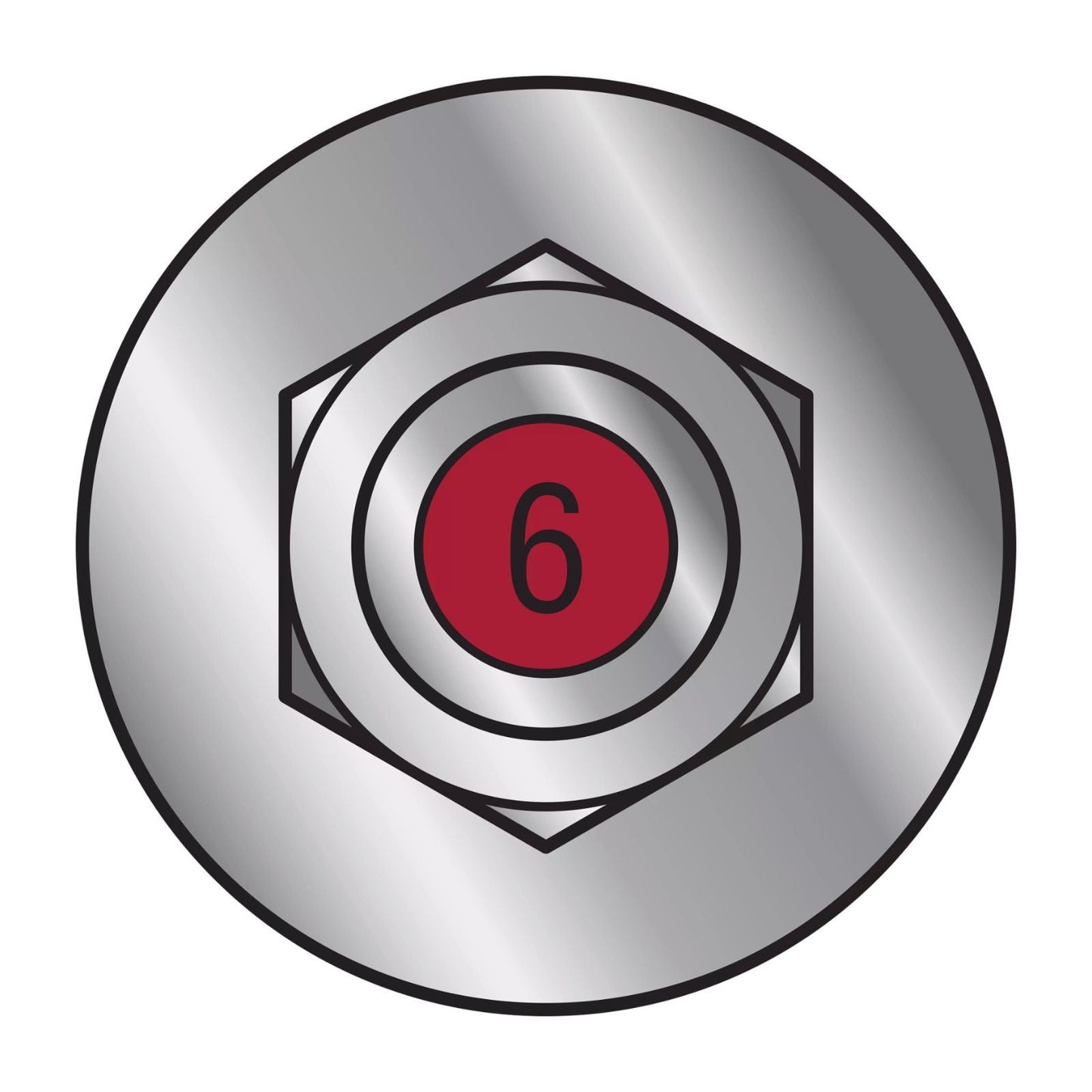 Illustration of red painted head on the Simpson Strong-Tie 3/8" x 6" RFB Retrofit Foundation Anchor Bolt - 304 Stainless Steel