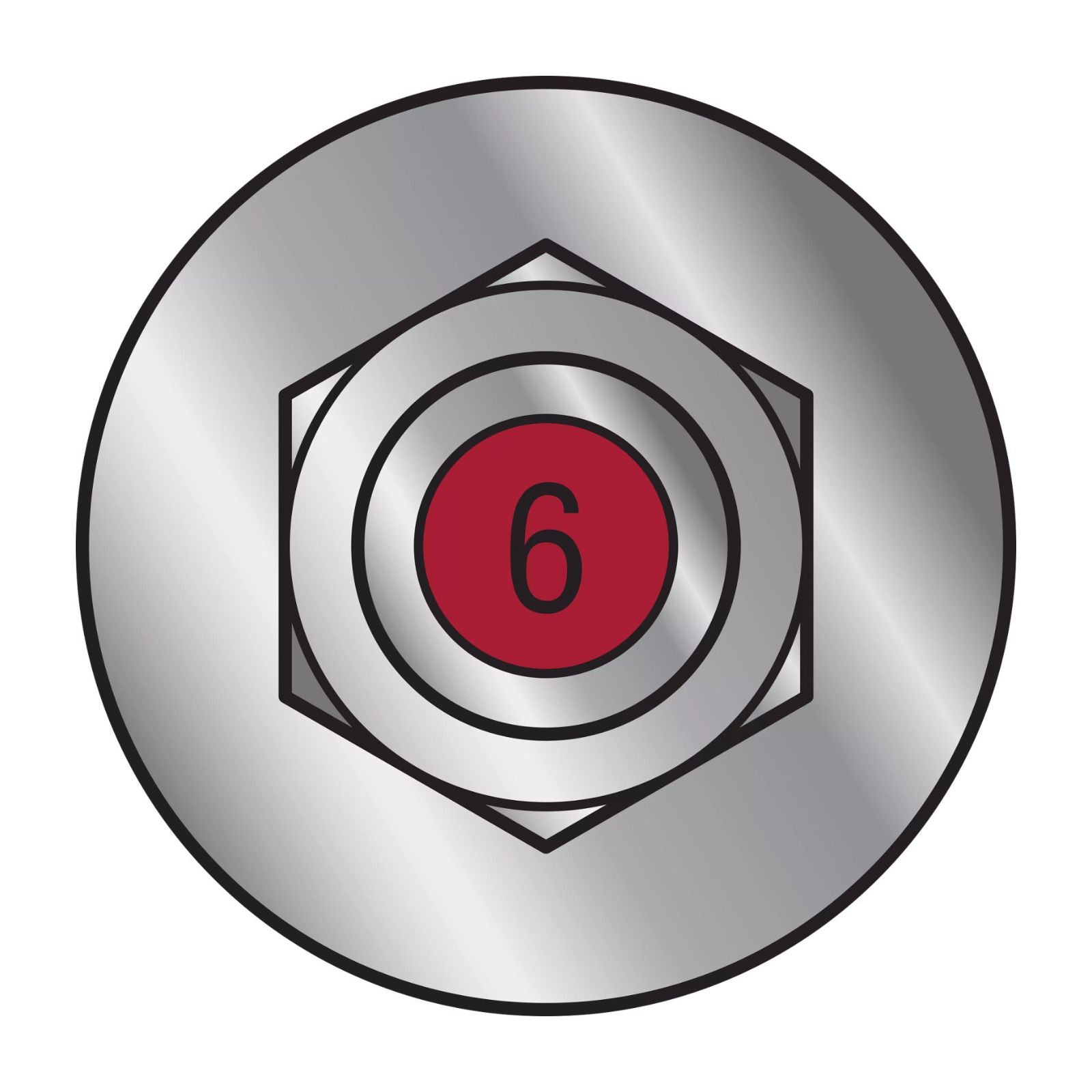 Illustration of red painted head on the Simpson Strong-Tie 3/8" x 6" RFB Retrofit Foundation Anchor Bolt - 304 Stainless Steel