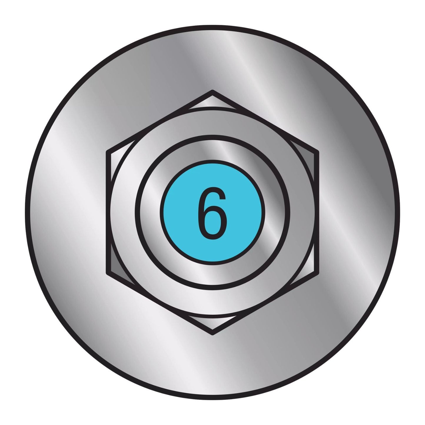Illustration of Simpson Strong-Tie 3/8" x 6" RFB Retrofit Foundation Anchor Bolt - 316 Stainless Steel with blue painted head