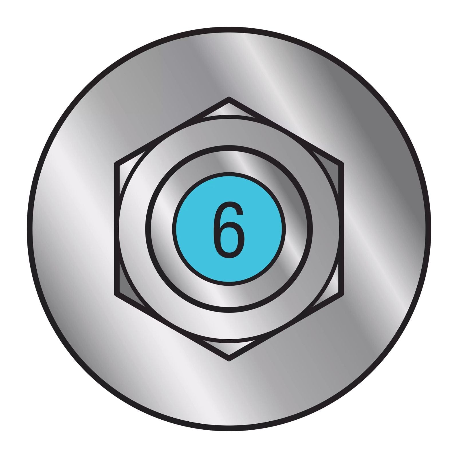 Illustration of Simpson Strong-Tie 3/8" x 6" RFB Retrofit Foundation Anchor Bolt - 316 Stainless Steel with blue painted head