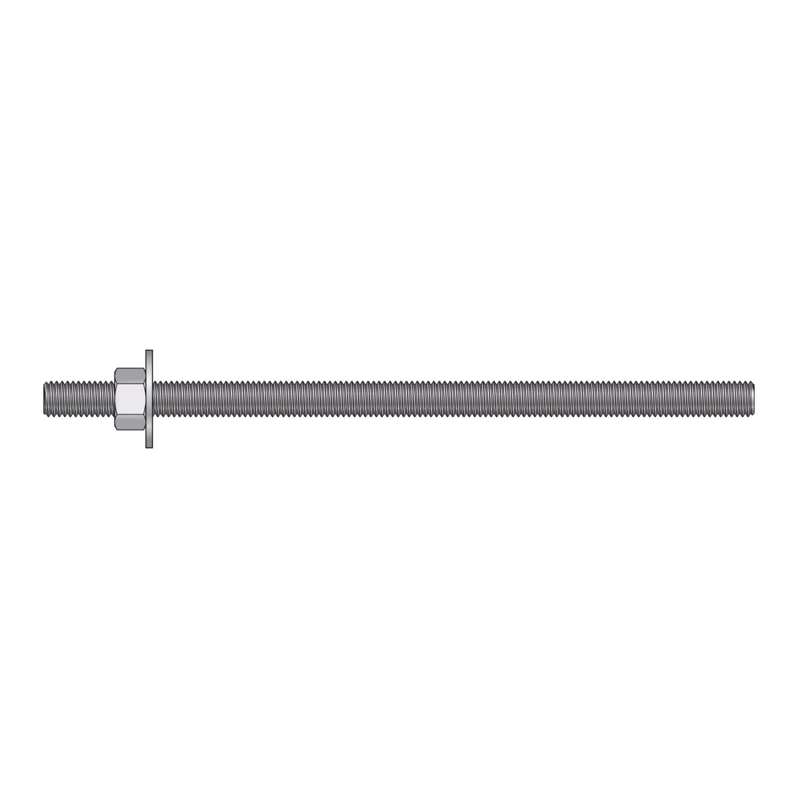 Illustration of Simpson Strong-Tie 1/2" x 10" RFB Grade 55 Retrofit Foundation Anchor Bolt - Zinc Plated