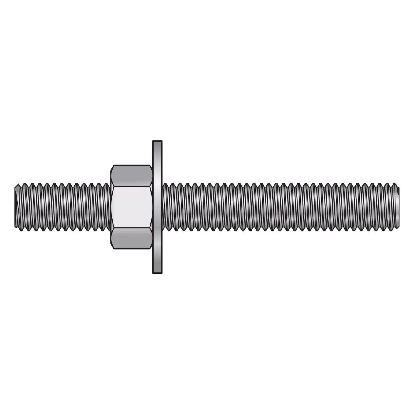 Illustration of Simpson Strong-Tie 1/2" x 4" RFB Grade 55 Retrofit Foundation Anchor Bolt - Zinc Plated