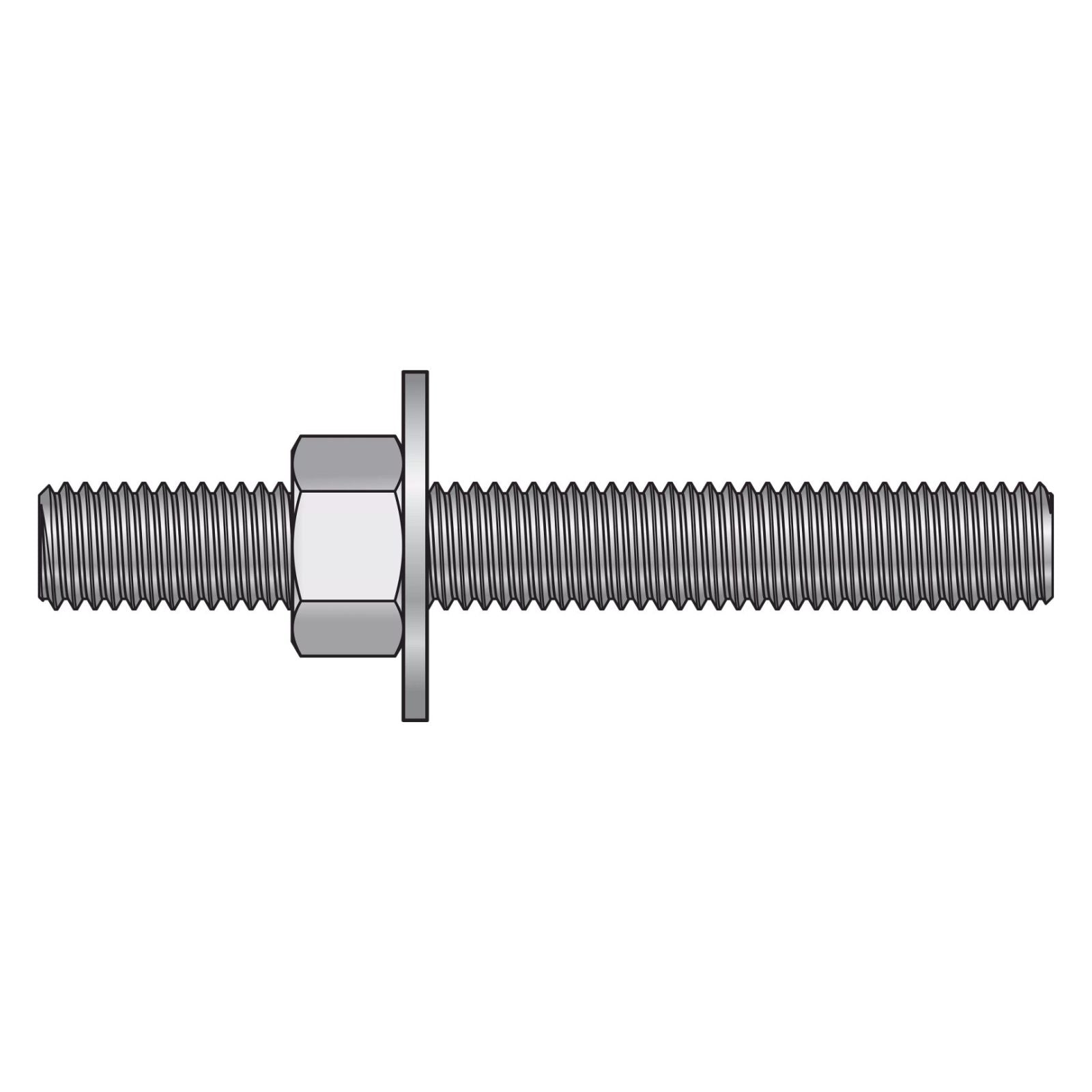 Illustration of Simpson Strong-Tie 1/2" x 4" RFB Grade 55 Retrofit Foundation Anchor Bolt - Zinc Plated