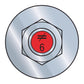 Illustration of Simpson Strong-Tie 1/2" x 6" RFB Grade 105 Retrofit Foundation Anchor Bolt - Hot Dip Galvanized with red painted head