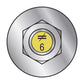 Illustration of Simpson Strong-Tie 1/2" x 6" RFB Grade 55 Retrofit Foundation Anchor Bolt -  Zinc Plated with yellow painted head