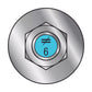 Illustration of Simpson Strong-Tie 1/2" x 6" RFB Retrofit Foundation Anchor Bolt - 316 Stainless Steel with blue painted head