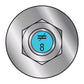 Illustration of Simpson Strong-Tie 1/2" x 8" RFB Retrofit Foundation Anchor Bolt - 316 Stainless Steel with blue painted head
