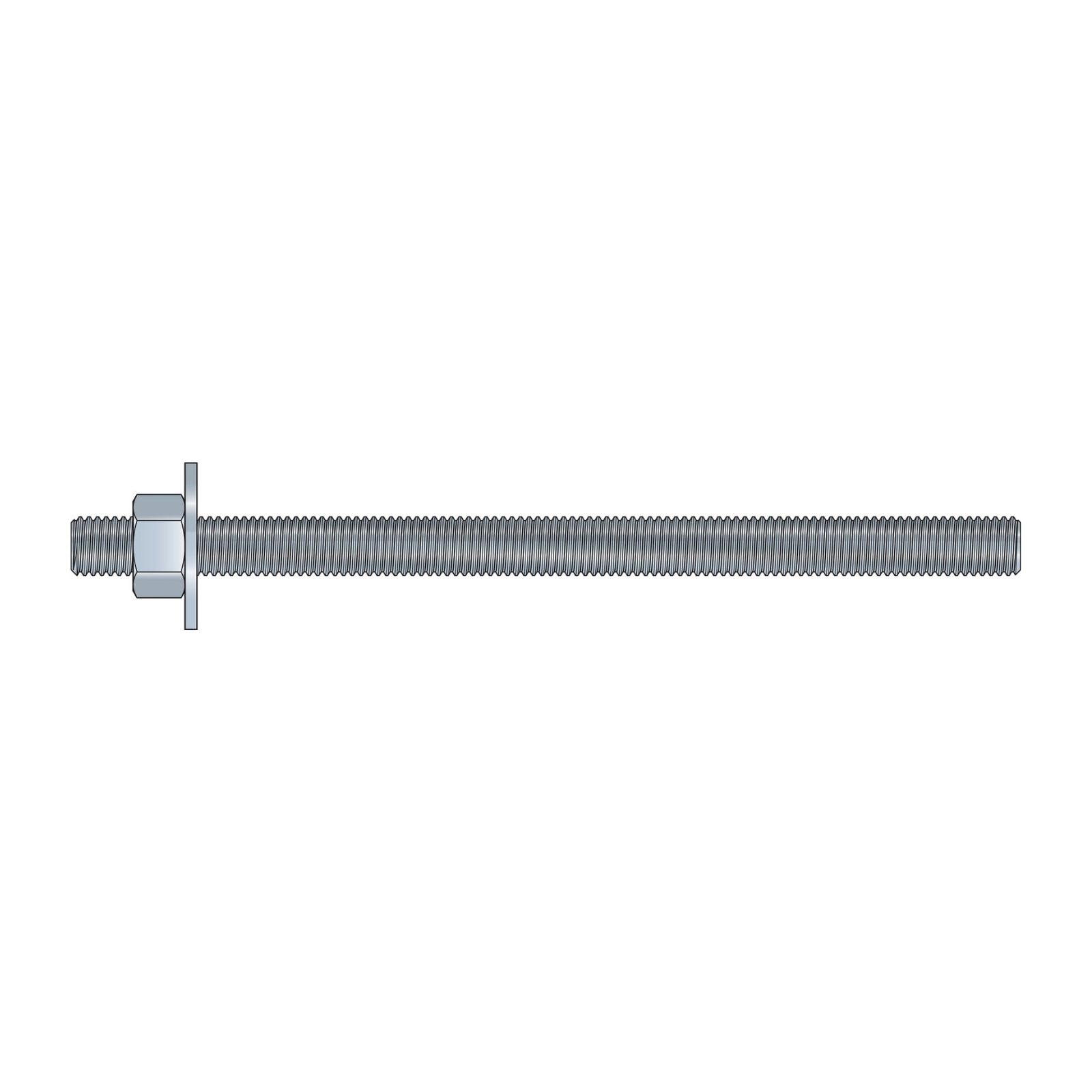 Illustration of Simpson Strong-Tie 5/8" x 10" RFB Grade 105 Retrofit Foundation Anchor Bolt - Zinc Plated