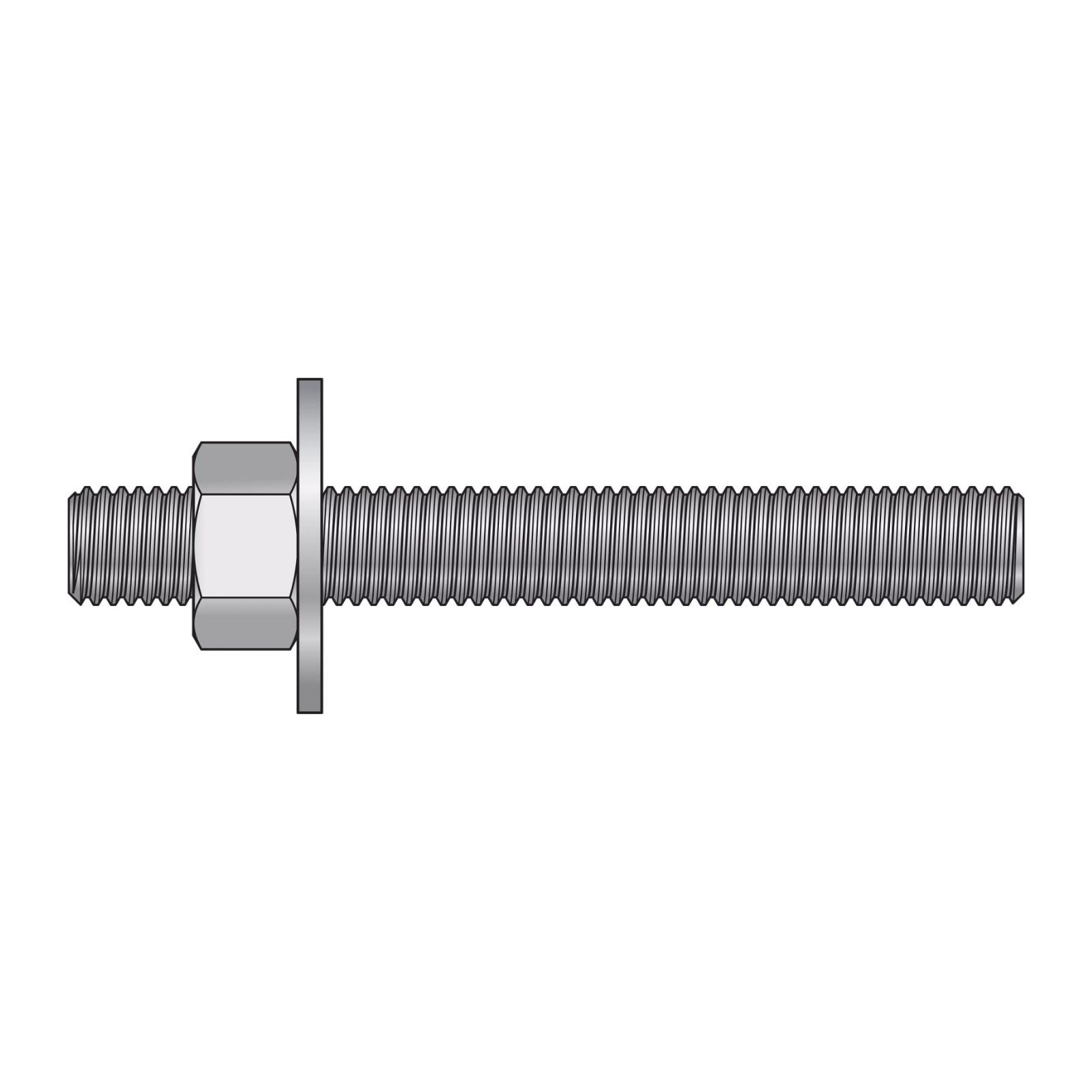 Illustration of Simpson Strong-Tie 5/8" x 5" RFB Grade 55 Retrofit Foundation Anchor Bolt - Zinc Plated