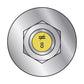 Illustration of Simpson Strong-Tie 5/8" x 8" RFB Grade 55 Retrofit Foundation Anchor Bolt - Zinc Plated with yellow painted head