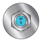 Illustration of Simpson Strong-Tie 5/8" x 8" RFB Retrofit Foundation Anchor Bolt - 316 Stainless Steel with blue painted head