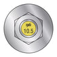 Illustration of Simpson Strong-Tie 3/4" x 10-1/2" RFB Grade 55 Retrofit Foundation Anchor Bolt - Zinc Plated with yellow painted head