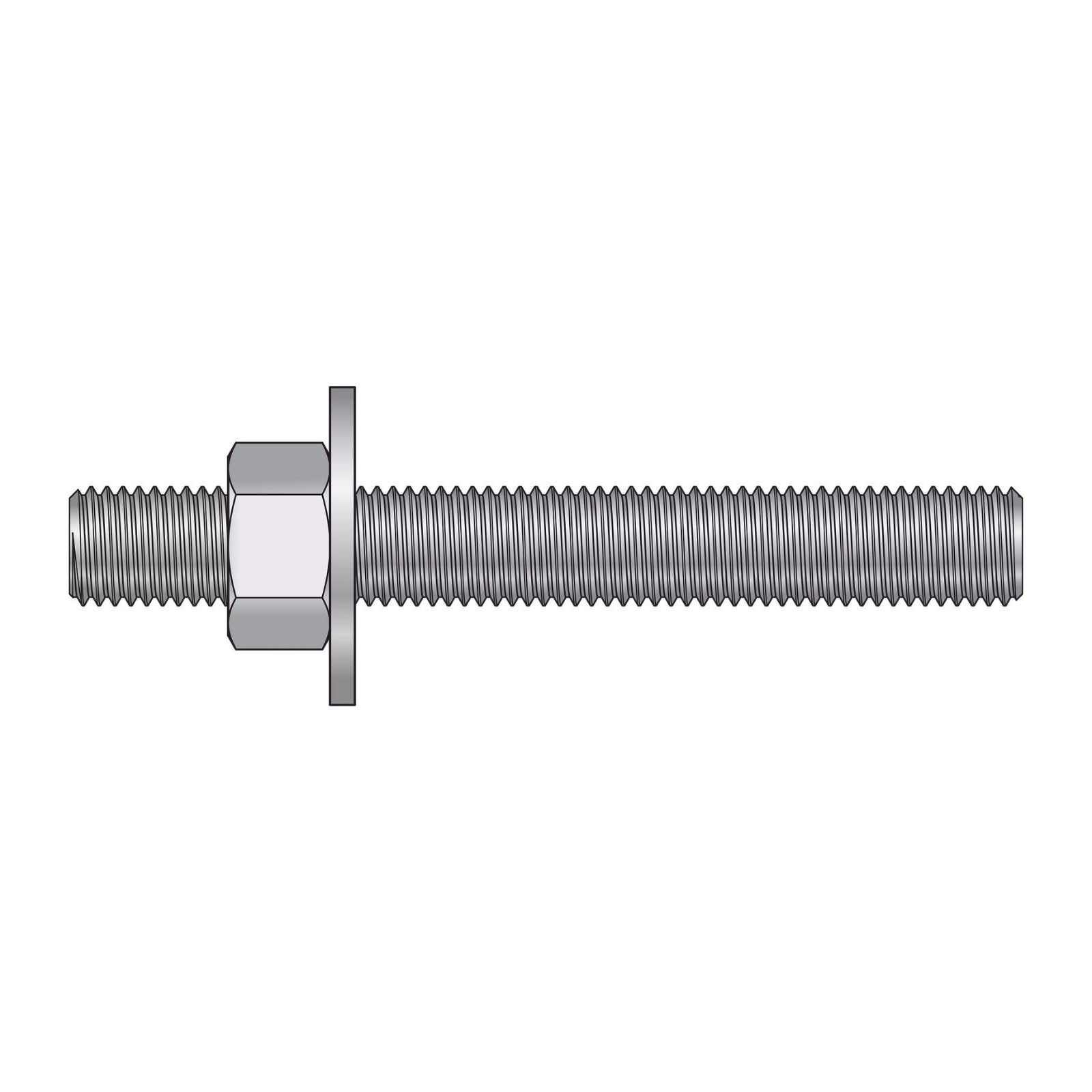 Illustration of Simpson Strong-Tie 3/4" x 6" RFB Grade 55 Retrofit Foundation Anchor Bolt - Zinc Plated 