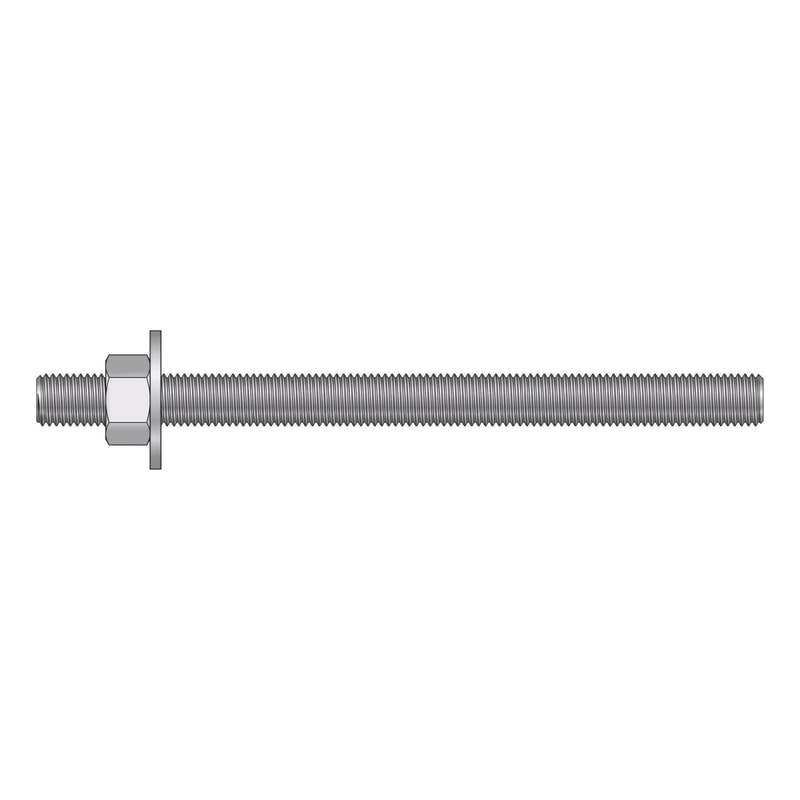 Illustration of Simpson Strong-Tie 1" x 16" RFB Grade 55 Retrofit Foundation Anchor Bolt - Zinc Plated