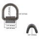 1/2" Weldable D-Ring with Mounting Clip - 12,000 lbs. BS