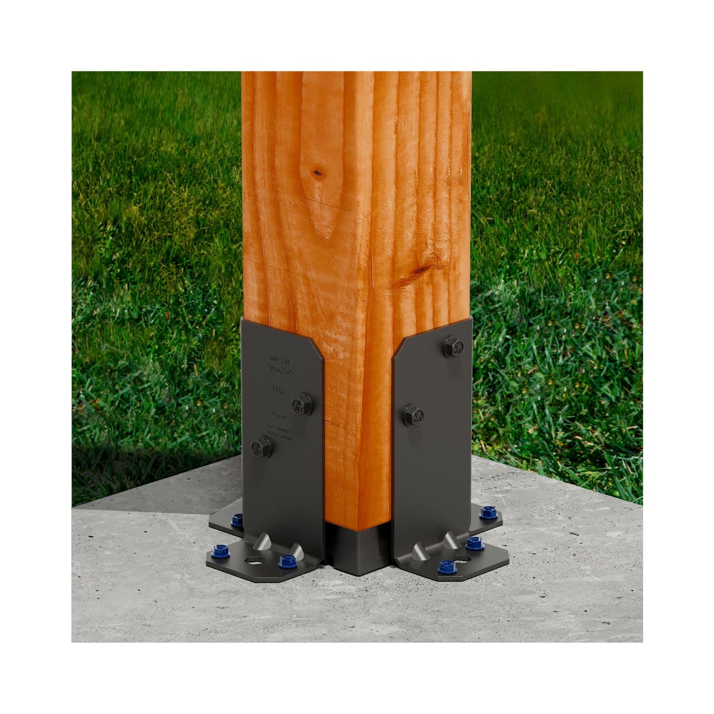 Simpson Strong-Tie RPBPC Ornamental Post Base - Black Powder Coat, ZMAX
Installation with concrete screws

