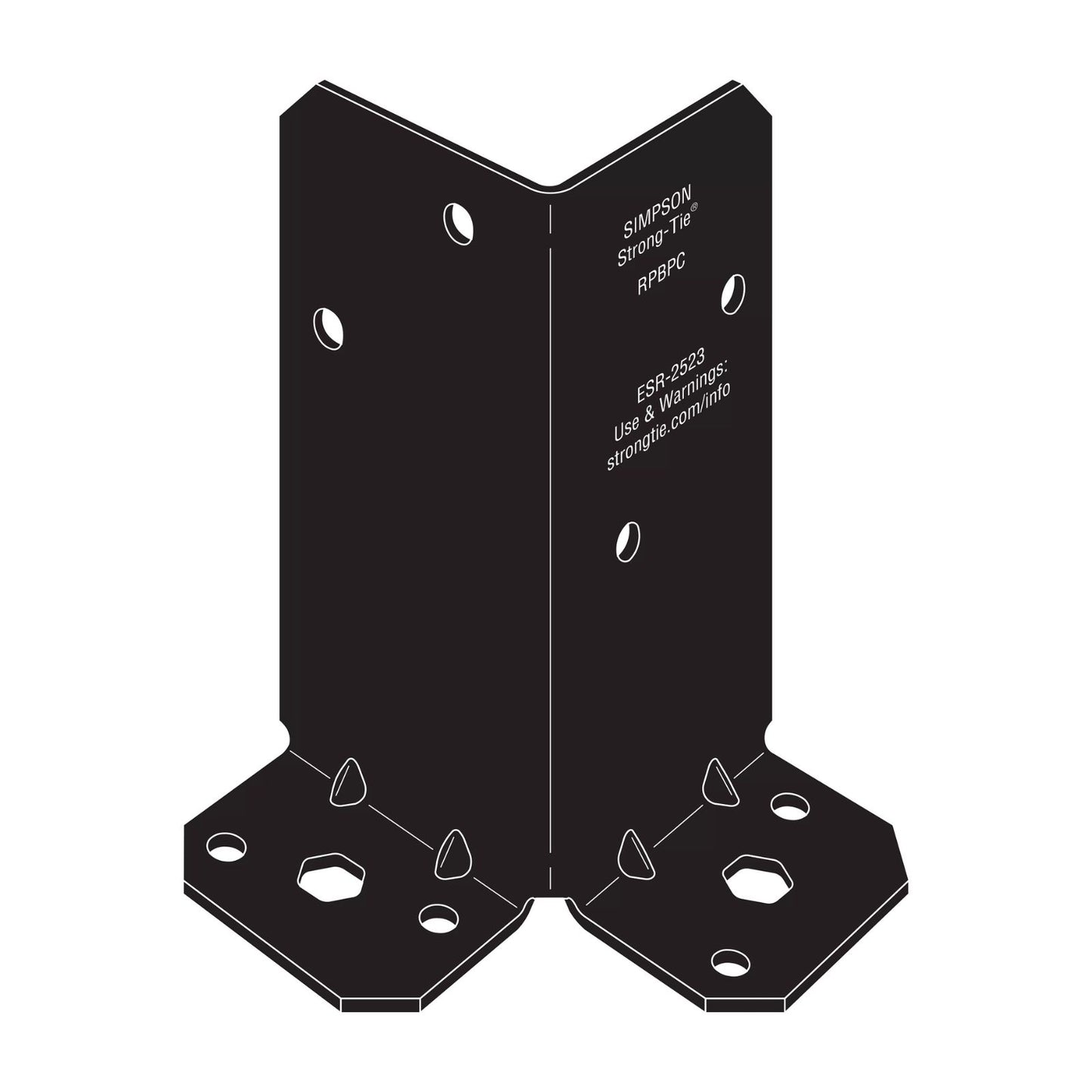 Simpson Strong-Tie RPBPC Ornamental Post Base - Black Powder Coat, ZMAX
Specifications