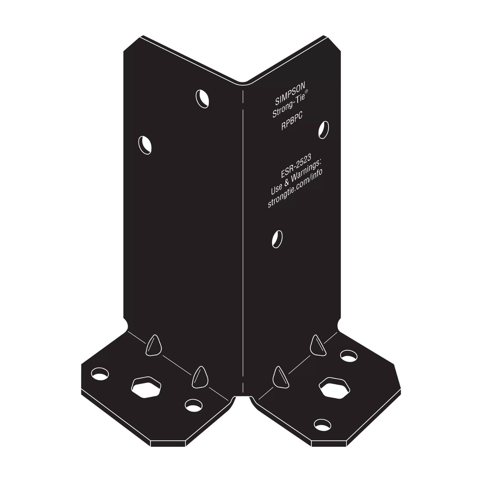 Simpson Strong-Tie RPBPC Ornamental Post Base - Black Powder Coat, ZMAX
Specifications