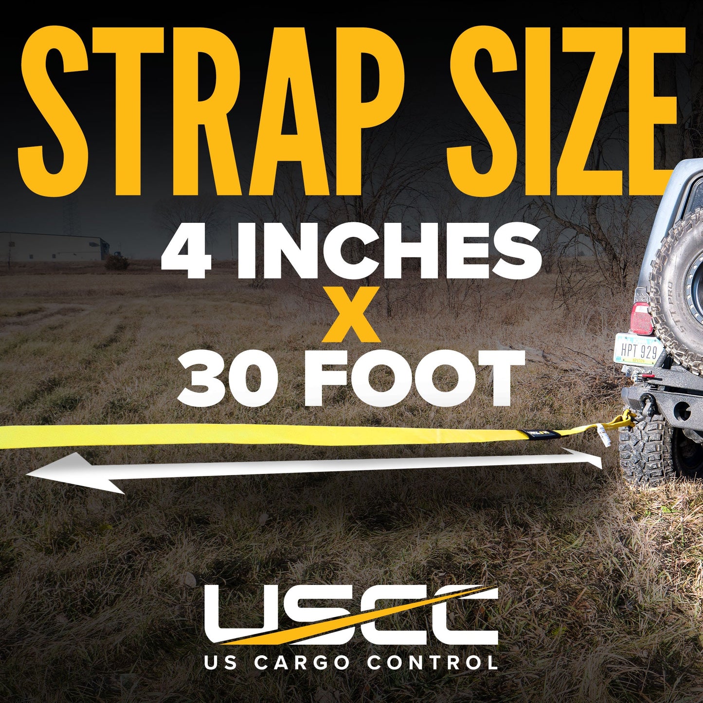 Heavy Duty Tow Strap Recovery Kit | 4" x 30'