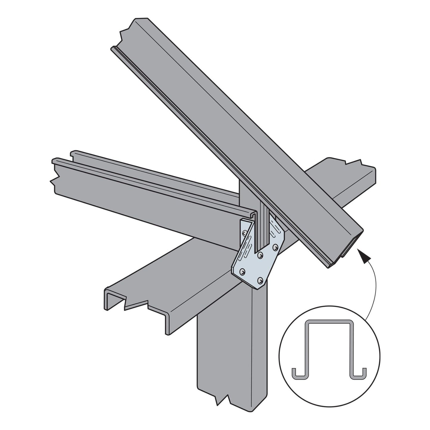 Simpson strong-Tie S/H1A steel beam installation