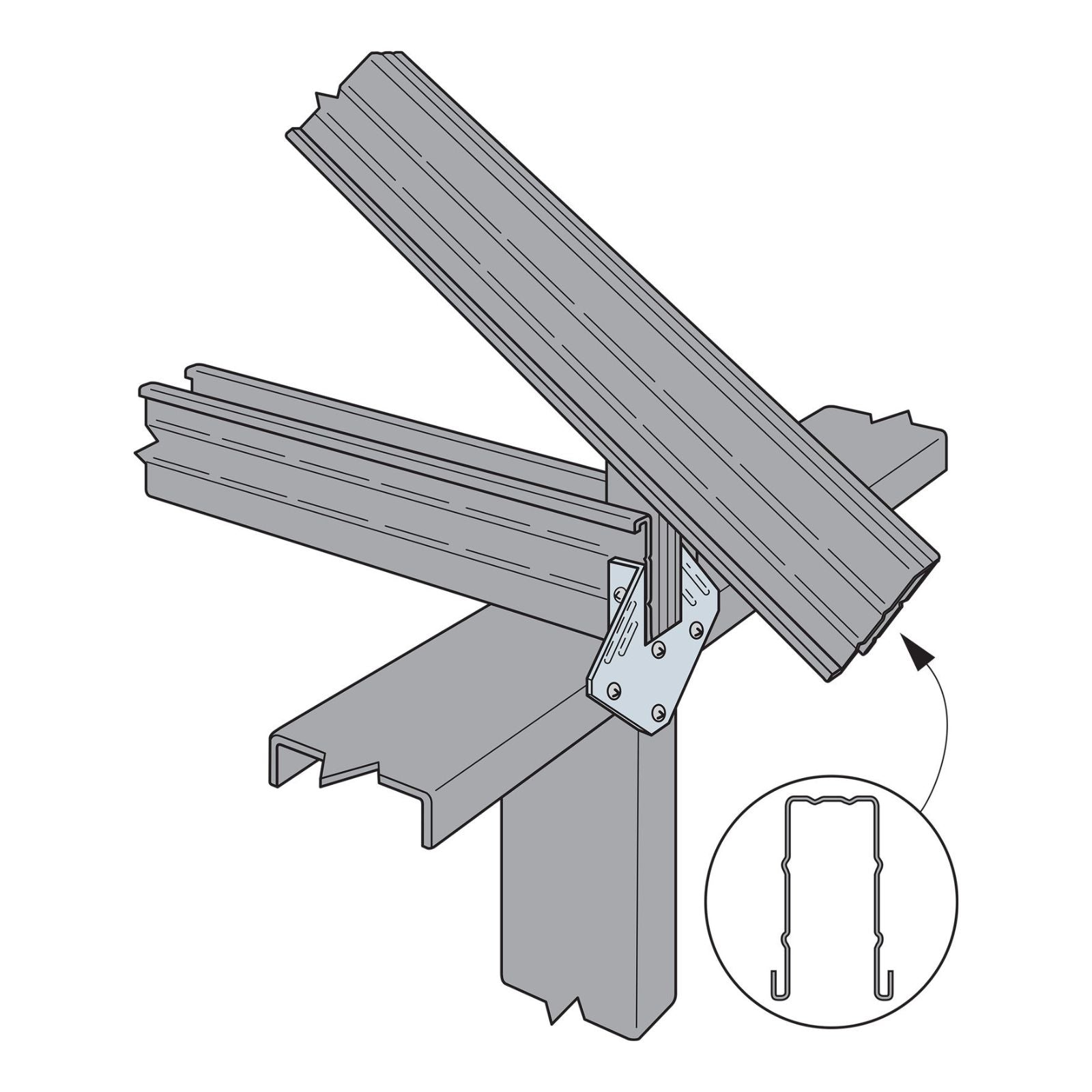 Simpson strong-Tie S/H1A steel beam installation
