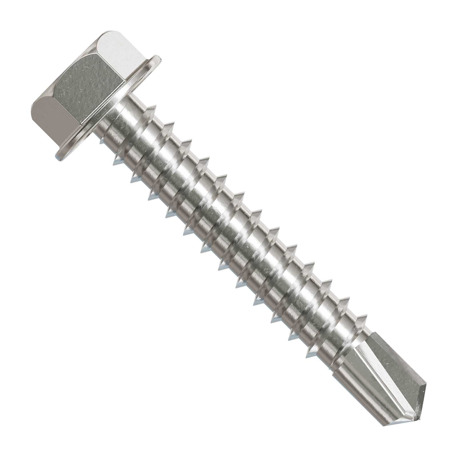 #12 1-1/4" Self-Drilling Hex-Washer Head Screw - 305 Stainless Steel