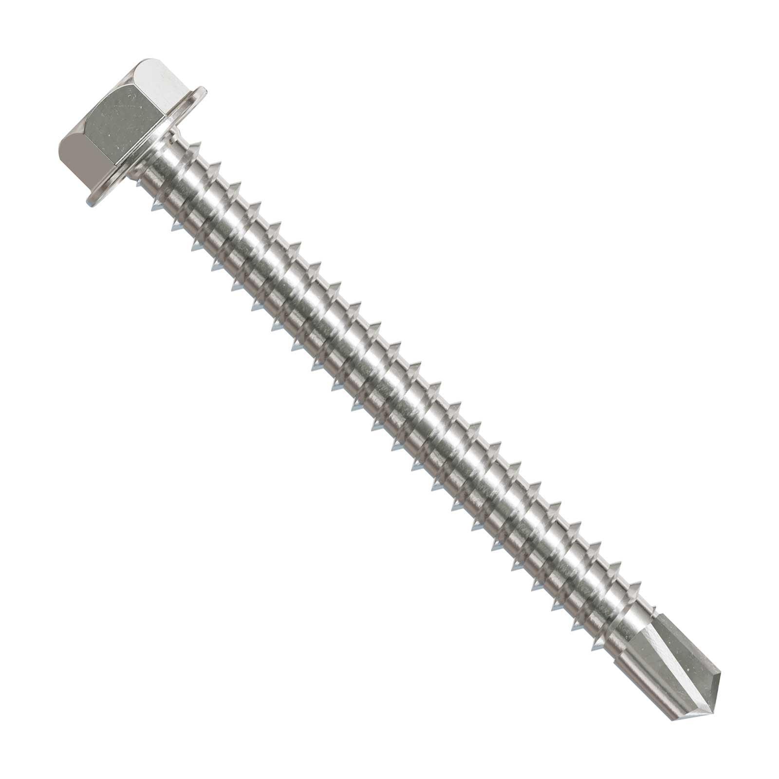 #12 2" Self-Drilling Hex-Washer Head Screw - 305 Stainless Steel