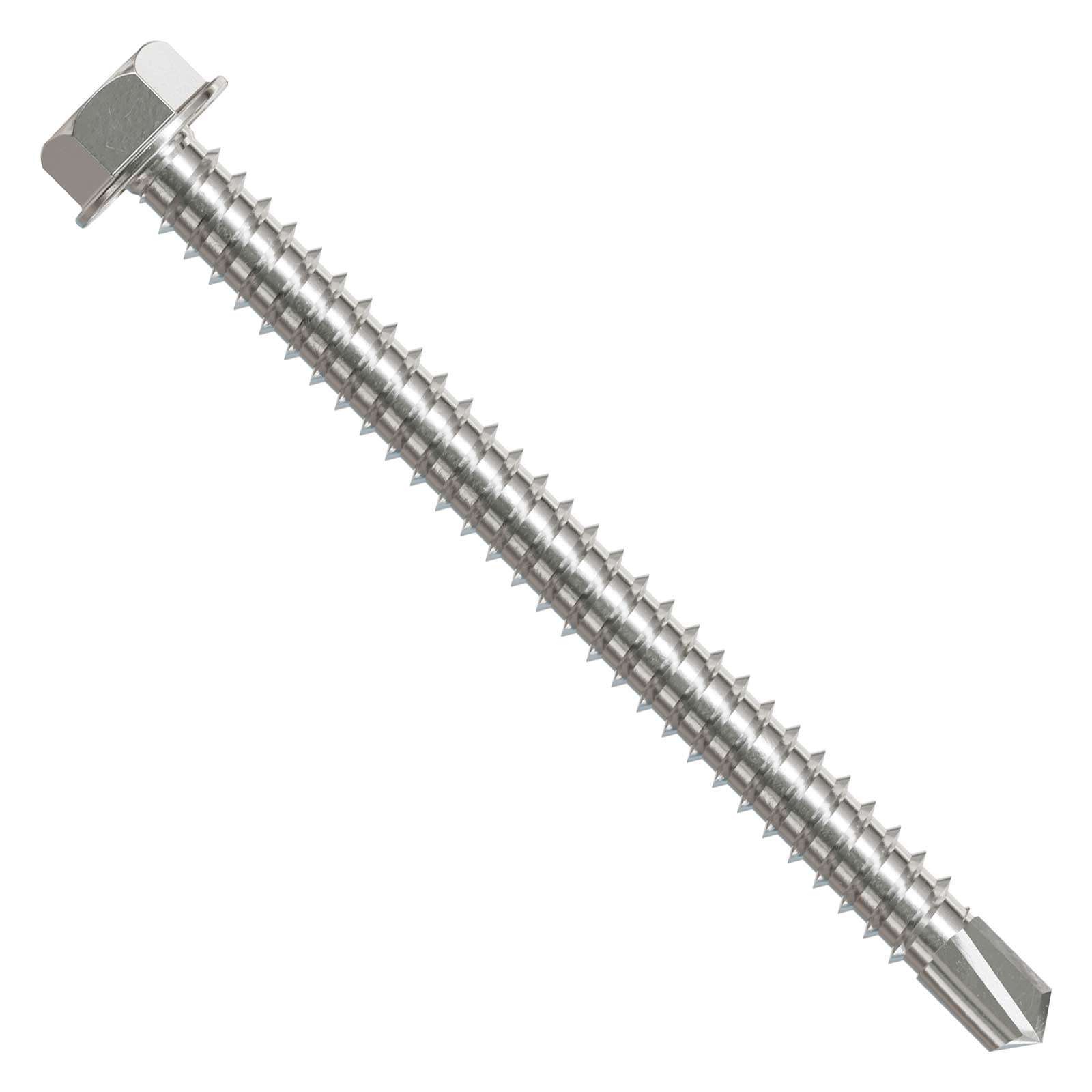 #12 2-1/2" Self-Drilling Hex-Washer Head Screw - 305 Stainless Steel
