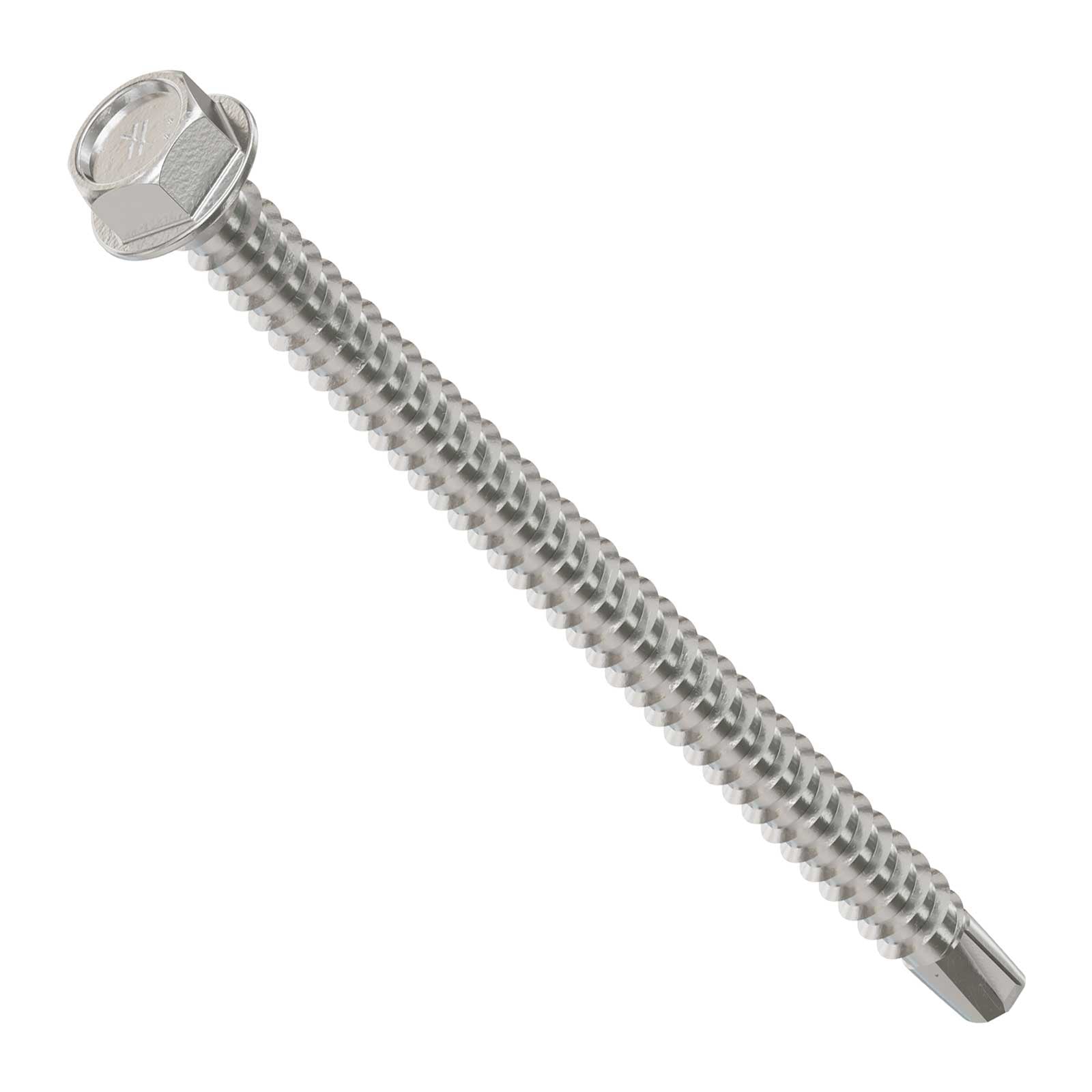 #12 3" Self-Drilling Hex-Washer Head Screw - 305 Stainless Steel 