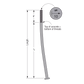 Simpson Anchor Bolt Uncoated Steel with measurements on white background