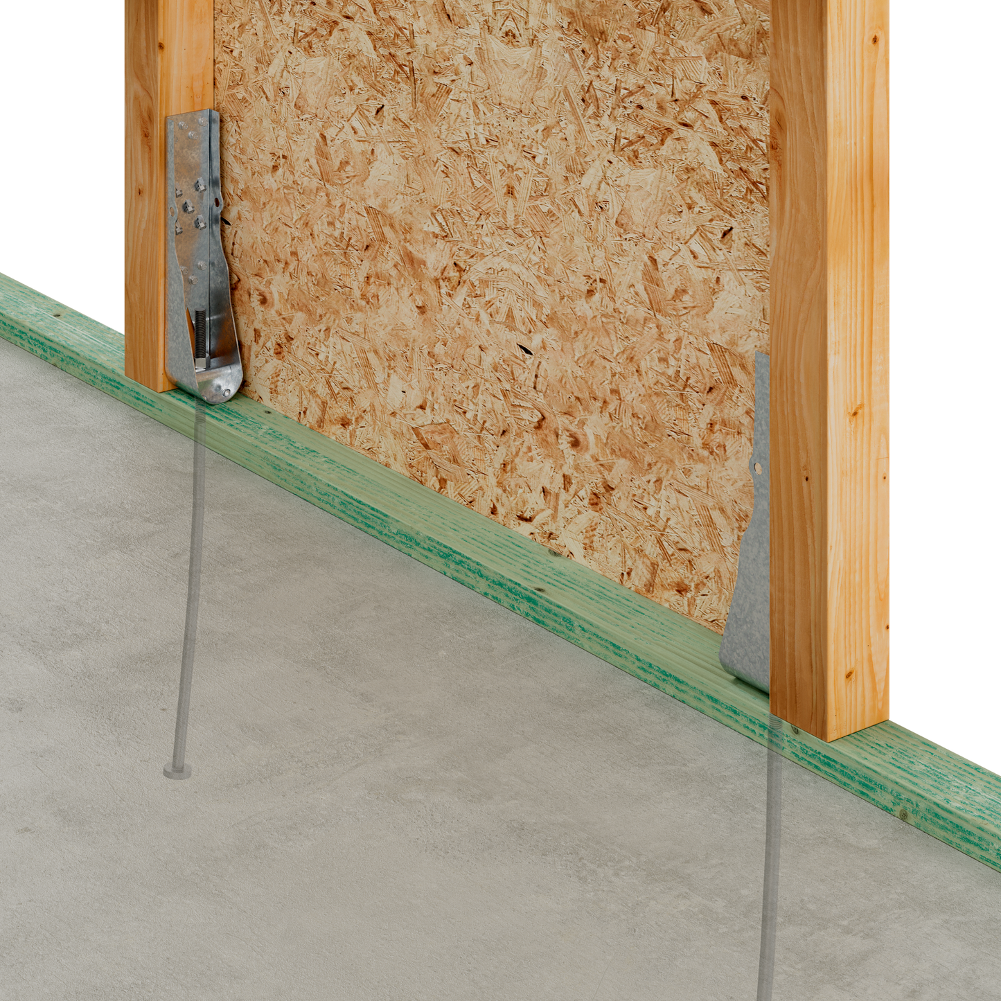 Simpson Anchor Bolt installed into wood and concrete
