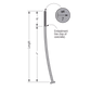 Simpson Anchor Bolt Uncoated Steel with measurements on white background