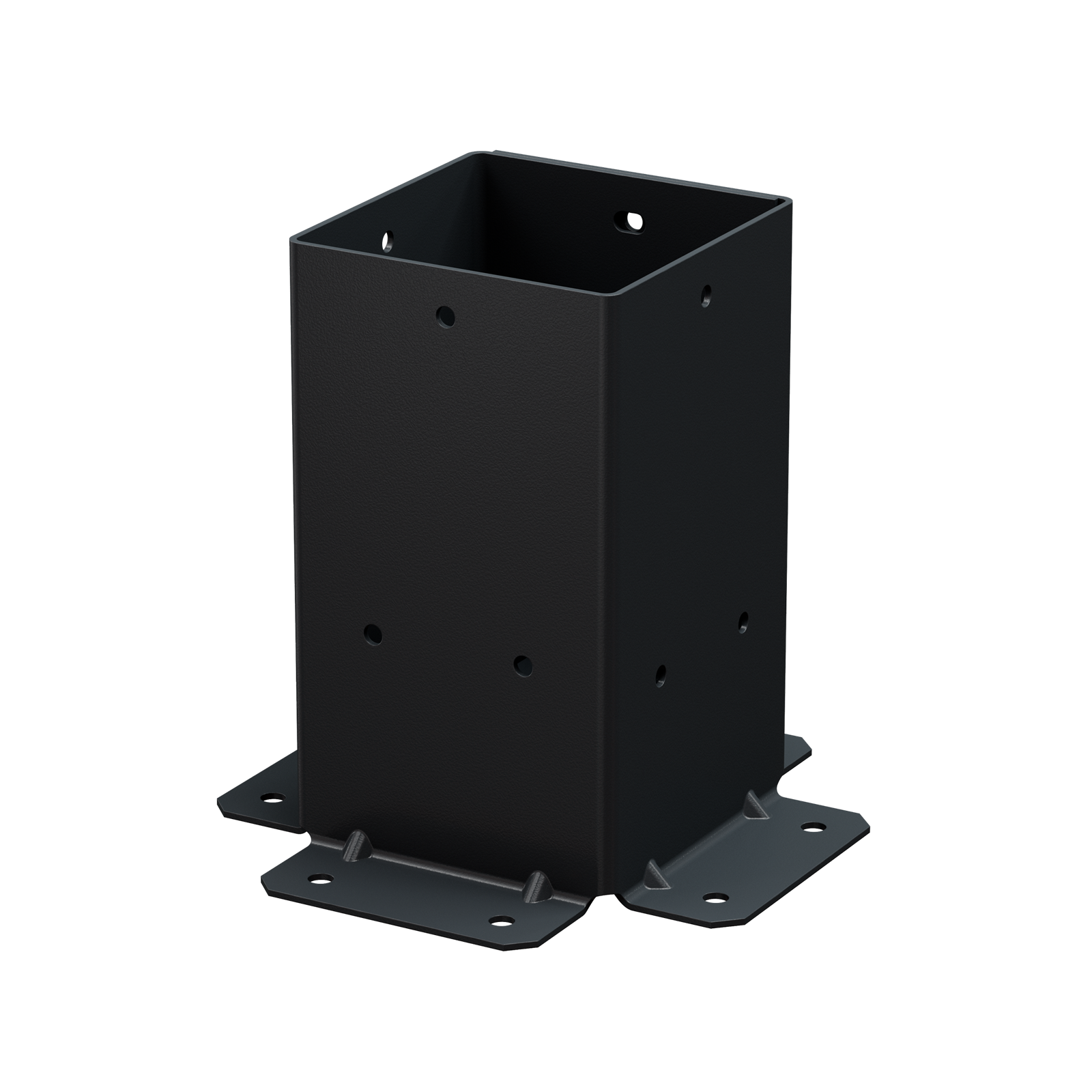 Black metal bracket from the Simpson Sage DIY Pergola Kit on a white background